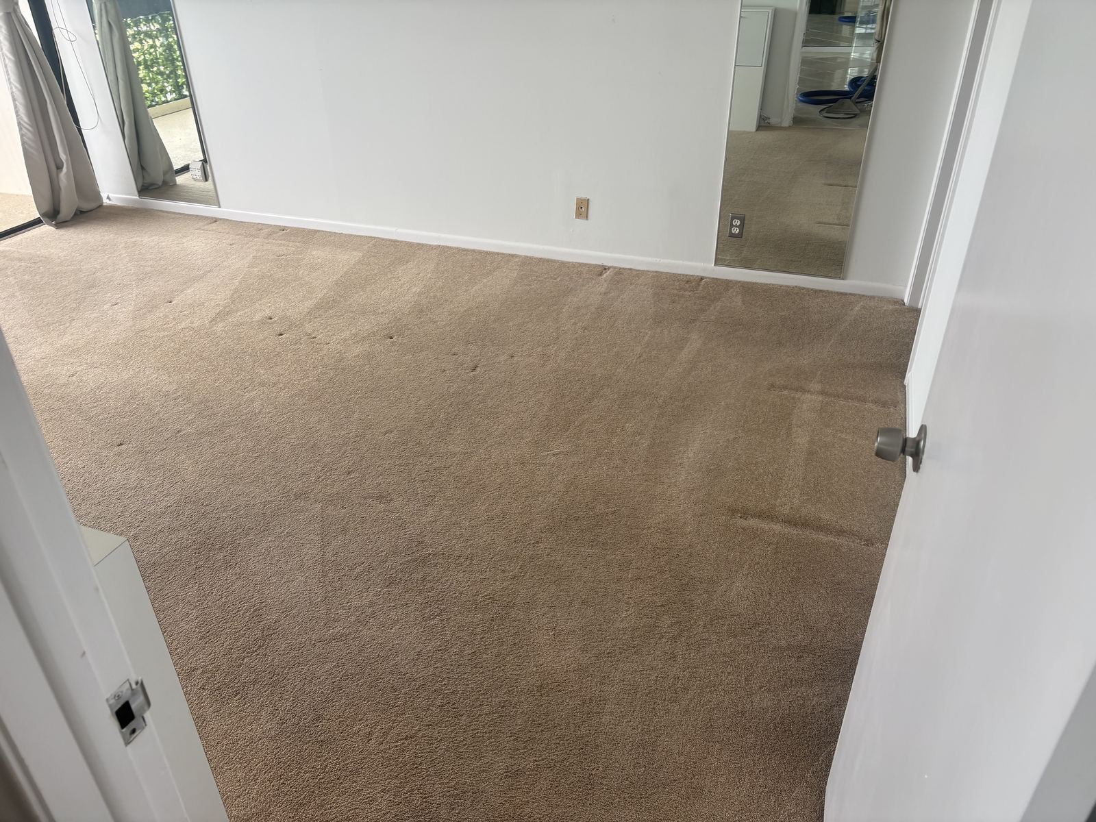 The same tan carpet after cleaning
